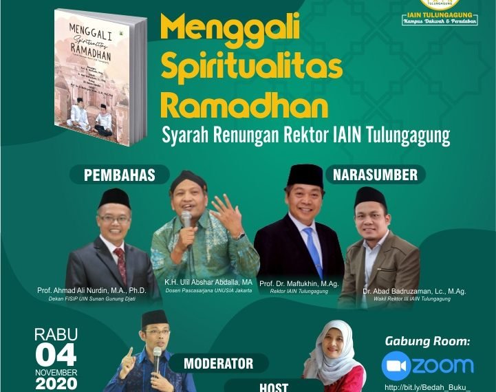 Diskusi Buku Renungan Rektor IAIN Tulungagung tentang Spiritualitas Perkuat Tradisi Kolaborasi Ilmuan