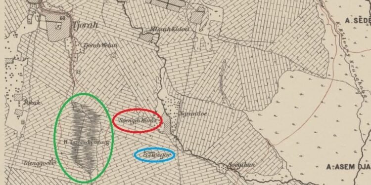 Peta Desa Mlorah Akhir Abad XVIII (Sumber: KITLV Leiden Belanda)